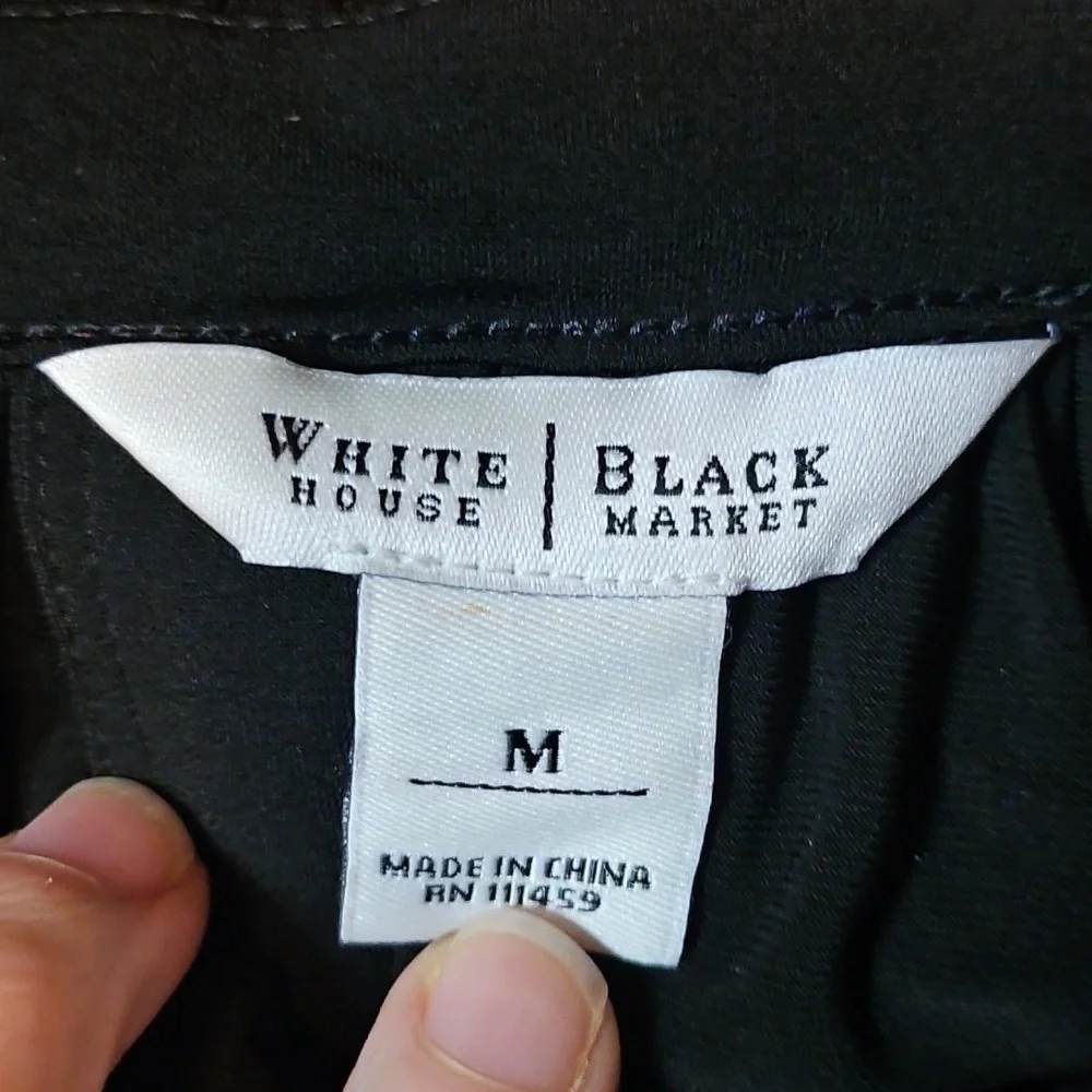 WHBM Dress Black Keyhole Front & Back Sleeveless Stretch Anti-Wrinkle sz M